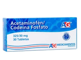 Confezione originale Acetaminofene e Codeina Fosfato marca AG - Antidolorifico forte generico